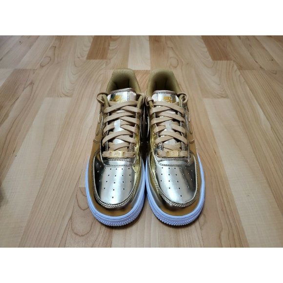Size 8.5 - Nike Air Force 1 SP Liquid Metal - Gold 2019 - Picture 3 of 11